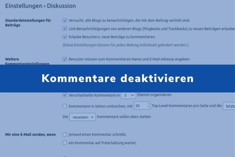 WordPress Kommentare deaktivieren
